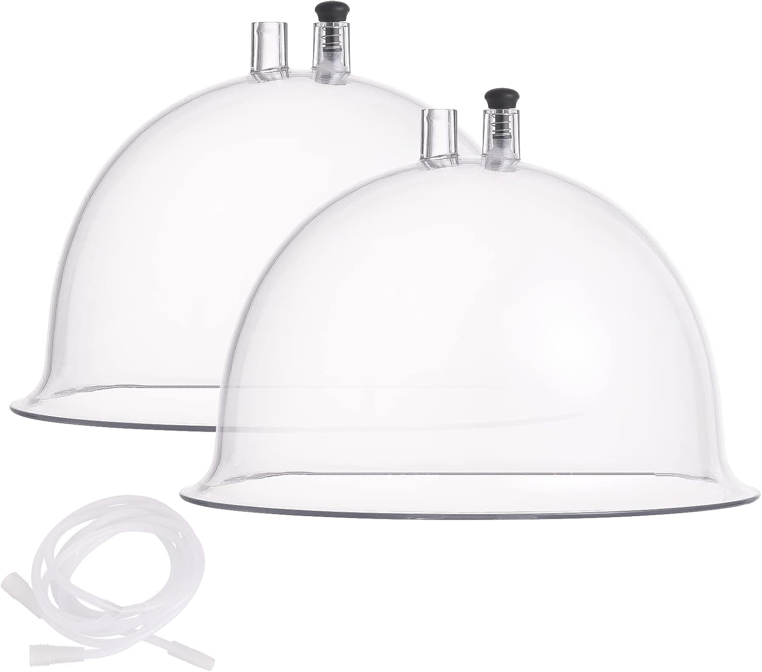 Vacuum Cupping Machine Accessories, Meifuly Upgraded Premium 7.28inch Diameter Extra-Large Vacuum Therapy Machine Cups with Y Type Hose (1 Pair)