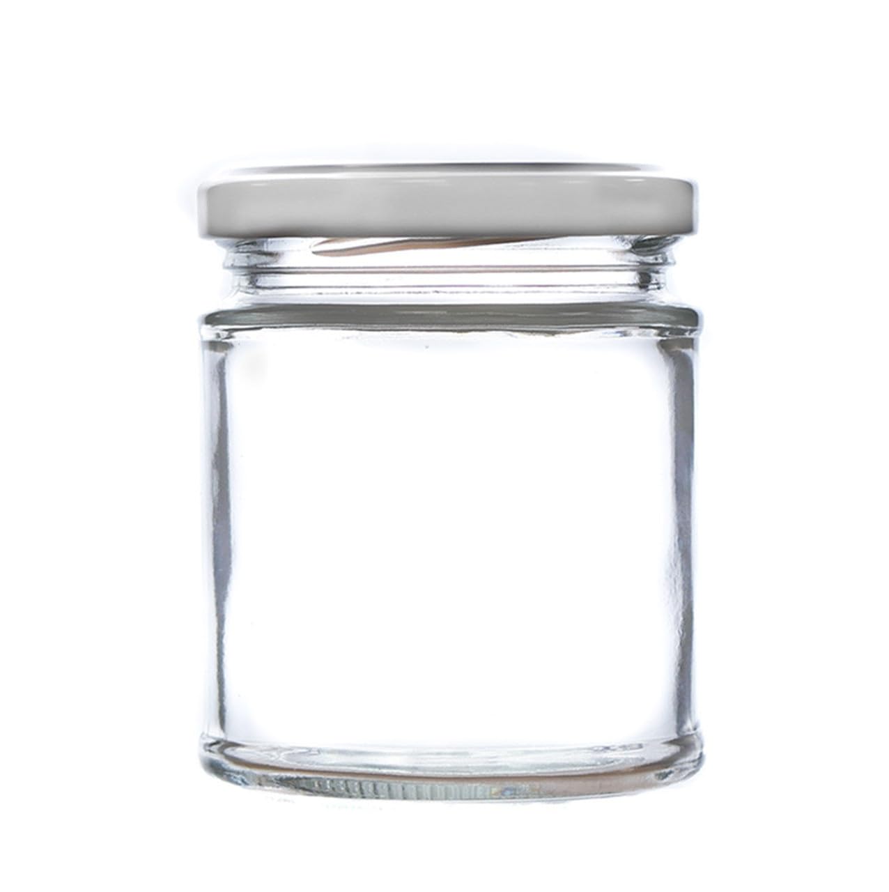 190ml Deluxe Glass Food Jam Jars with Airtight Lids suitable for Marmalade, Honey and Home Preserving (White Lid, Pack of 100)