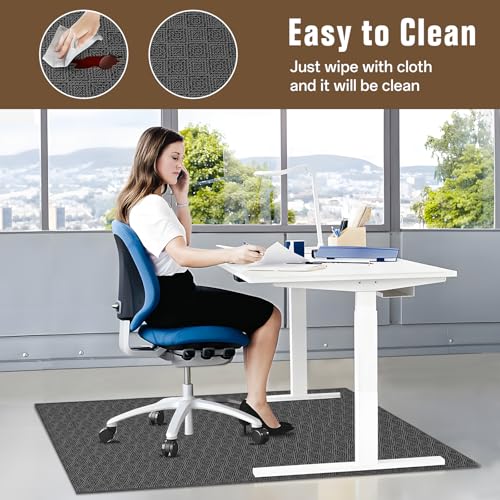 KMAT Office Chair Mat 45x53in Heavy Duty Hardwood Tile Floor Protector Floor Mat Computer - image 6