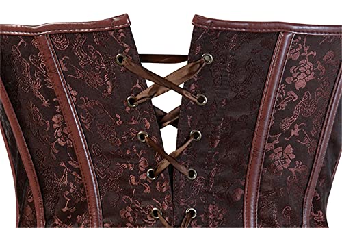 Grebrafan Steampunk Jacquard Viking Corset Bustier Top4