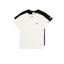 Champion Legacy Legacy Basics B – S-S 2-Pack Crewneck T-Shirt, Bianco, Nero, 7-8 Anni Bambino FW23