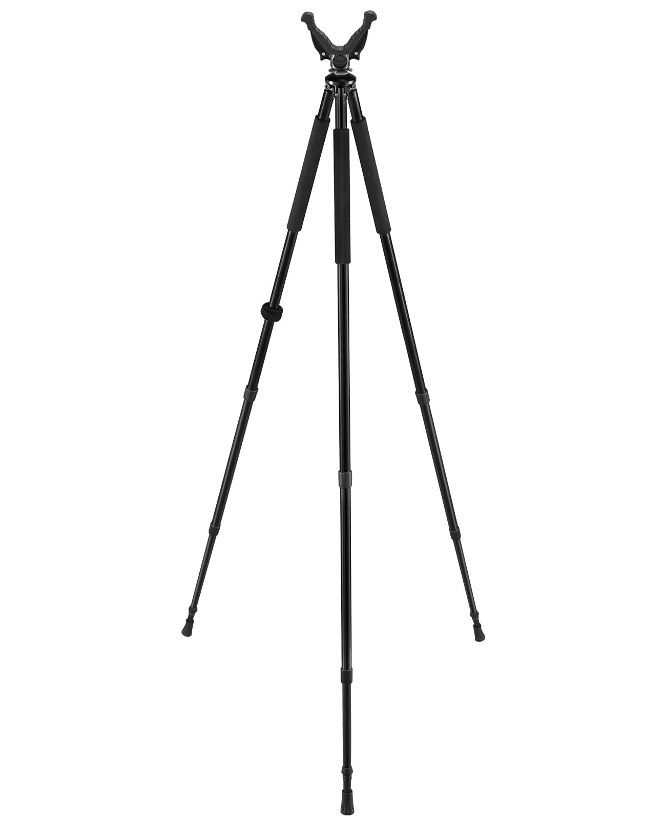 Shooting Sticks for Hunting, Adjustable Hunting Shooting Tripod with V Yoke Rest, Lightweight Durable Aluminum Frame, High Density Foam Grip, Spike Feet and Twist Style Locking Legs