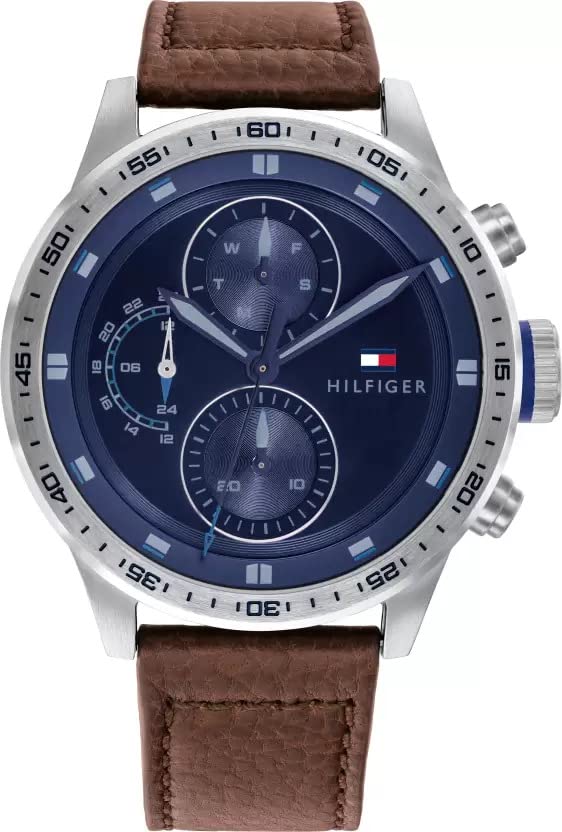 Tommy Hilfiger Women Leather Analog Blue Dial Watch-Th1791807W, Band Color-Brown (B0BR7PB6VB) Amazon Price History, Amazon Price Tracker