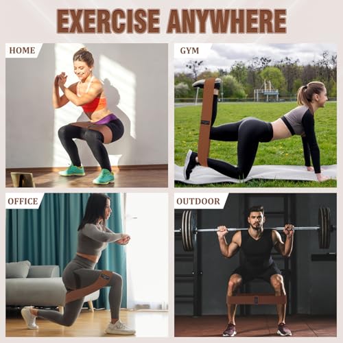 Image of 12 Pcs Fabric Resistance Bands for Working Out Non-Slip Booty Exercise Loop Bands for Women Men Glutes Hip Thigh Butt Yoga Pilates Fitness Gym, Light Medium Heavy