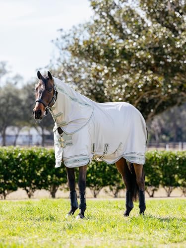 LeMieux Arika Armour-Tek Fly Blanket - UV Protection - Detachable Neck - Extended Belly Strap - Stone - 78