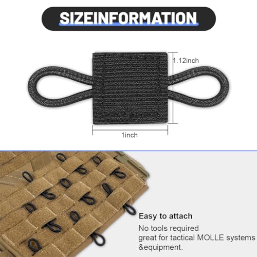 JEYORZY 10 Stück Outdoor Molle Tasche Schnalle,Taktische Weste Gurtband Mit Schnalle,Molle System Rucksack Weste Zubehör,Zubehör (Schwarz,Grün) – Bild 4