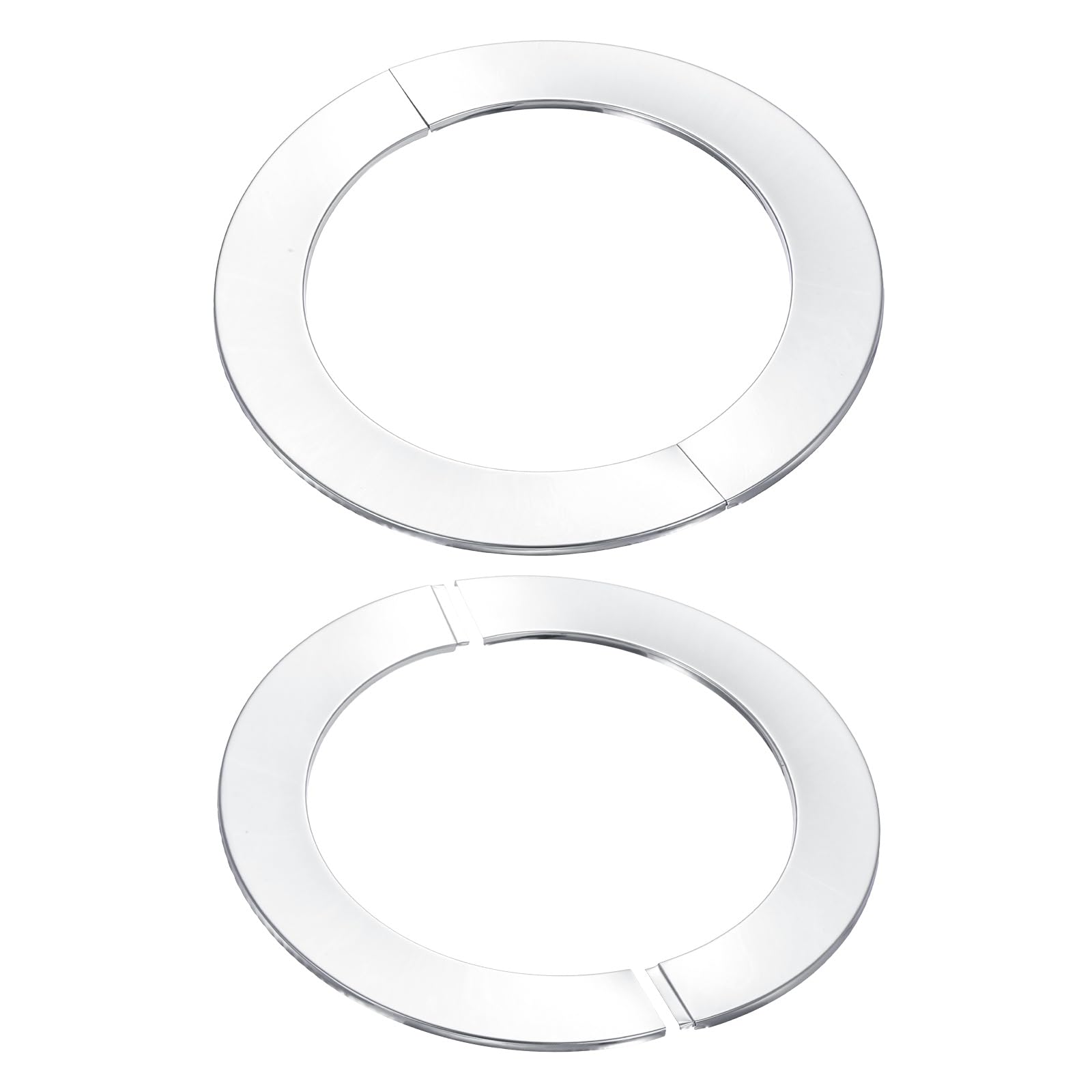sourcing map 4Pcs Wall Split Flange, 220mm x 5mm 304 Stainless Steel Round Escutcheon Plate, Self-Adhesive Plumbing Cover Plates for 162mm Dia. Pipes Universal Water Pipe Faucet Decoration
