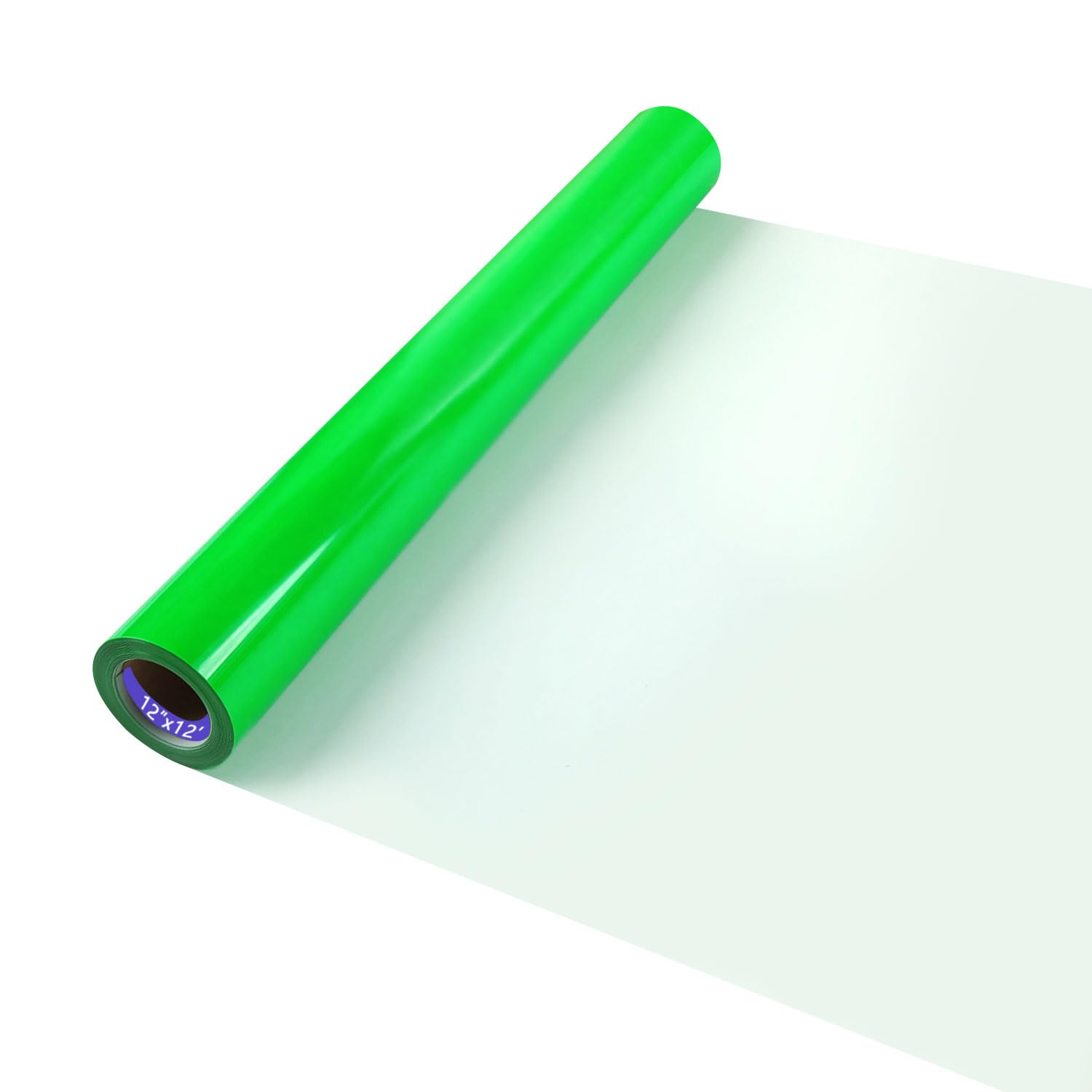 Neon Green HTV Iron on Vinyl 12Inch by 12ft Roll HTV Heat Transfer Vinyl for T-Shirt HTV Vinyl Rolls for All Cutter Machine - Easy to Cut &amp; Weed for Heat Vinyl Design (Neon Green, 12ft)