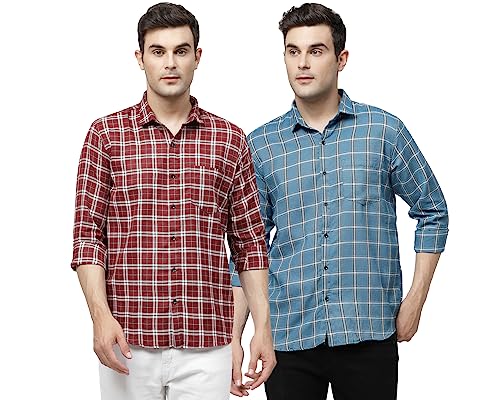 Image of ELYYORK Men's Checkered Regular Fit Shirt