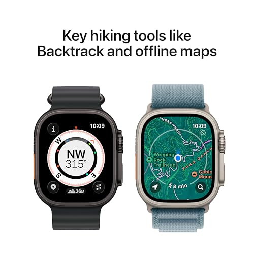 Image of Apple Watch Ultra 3 GPS + Cellular 49mm Black Titanium Case with Black Alpine Loop - Medium