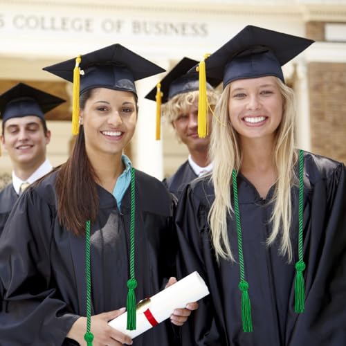 Image of Graduation Honor Cords Green Yarn Cords with Tassels for Graduation Students