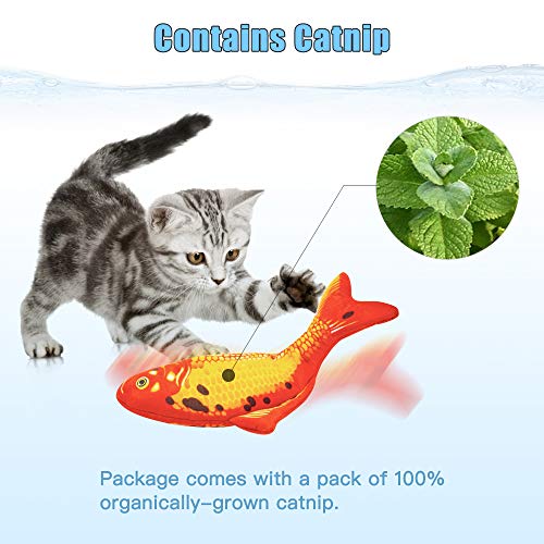 TOOGE 2 Pack 11" Floppy Fish Cat Toys with SilverVine and Catnip for Indoor Cats for Small Dogs Interactive Automatic Flopping Fish Cat Kicker Toys for Cats Puppy Small Dogs - Image 7