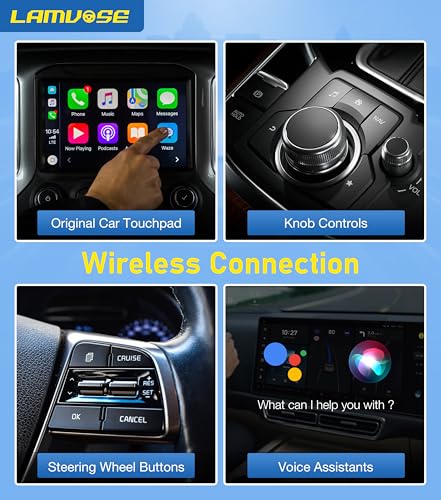 Wireless CarPlay Adapter, CarPlay Wireless Adapter for Car with/TF&SIM Card/Tiktok/YouTube, CarPlay Ai Box Perfect for/Android CarPlay for Factory Wired CarPlay Cars from 2016