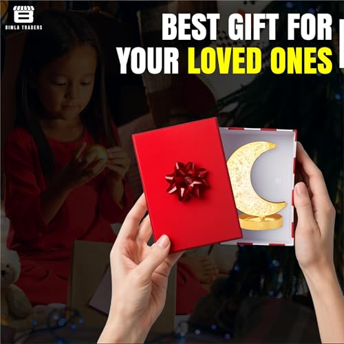 Image of Crystal Half Moon Shape Night Lamp | Ideal for Bedroom | Desk Lamp for Bedroom, Home, Living | (Moon Shape)