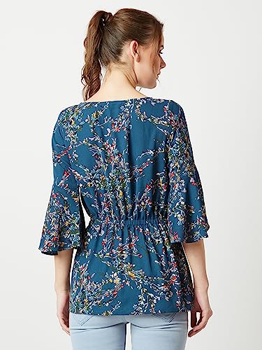 Image of Miss Chase Women's Round Neck Half Sleeves Cotton Lace and Pearl Detailing