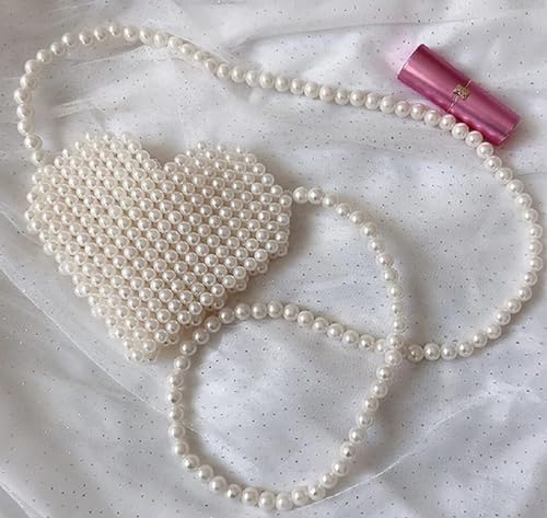 RANA HANDICRAFT Luxury White Pearl Purses Shoulder Bag for Women Pearl Bag Beaded Clutch Evening Bag for Women Beaded Clutch Evening Hand Bag for Women & Girls - Image 4