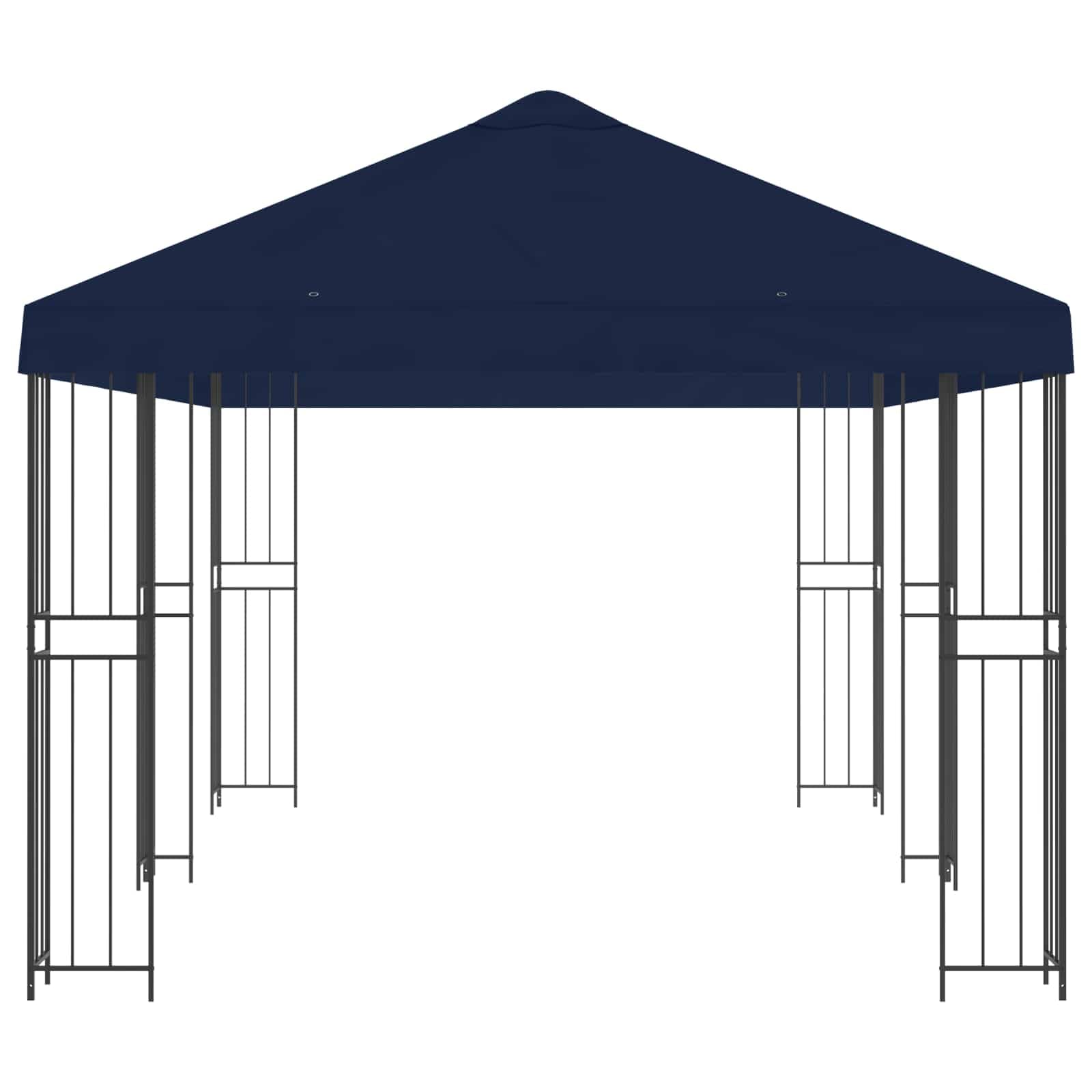 Carpa de jardín 6 x 3 m azul poliéster y acero, 190 g/m², paredes laterales con red y , techo con circulación de aire para exterior terraza