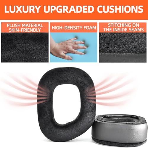 Replacement HS80 Earpads para Corsair HS80 RGB Wireless Headphones - Almohadillas de espuma viscoelástica, cuero proteinico, aislamiento de ruido, cómodas, repuesto miniatura 4
