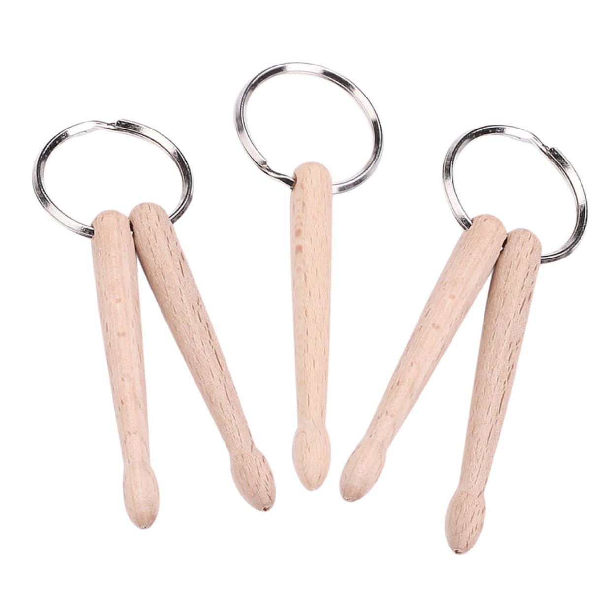 12 Pz zaino della banda rock ciondoli pendenti chiave portachiavi a percussione Bacchette batteria bacchette per batteria di legno portachiavi con bacchette di legno BESTonZON