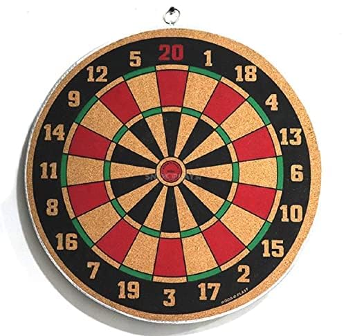 Facto Power Real Cork Wooden Double Dart Board for Fun, Training & Practice, Excellent Indoor & Party Game (Dart Board is Without Darts) (Size : 12 Inch)