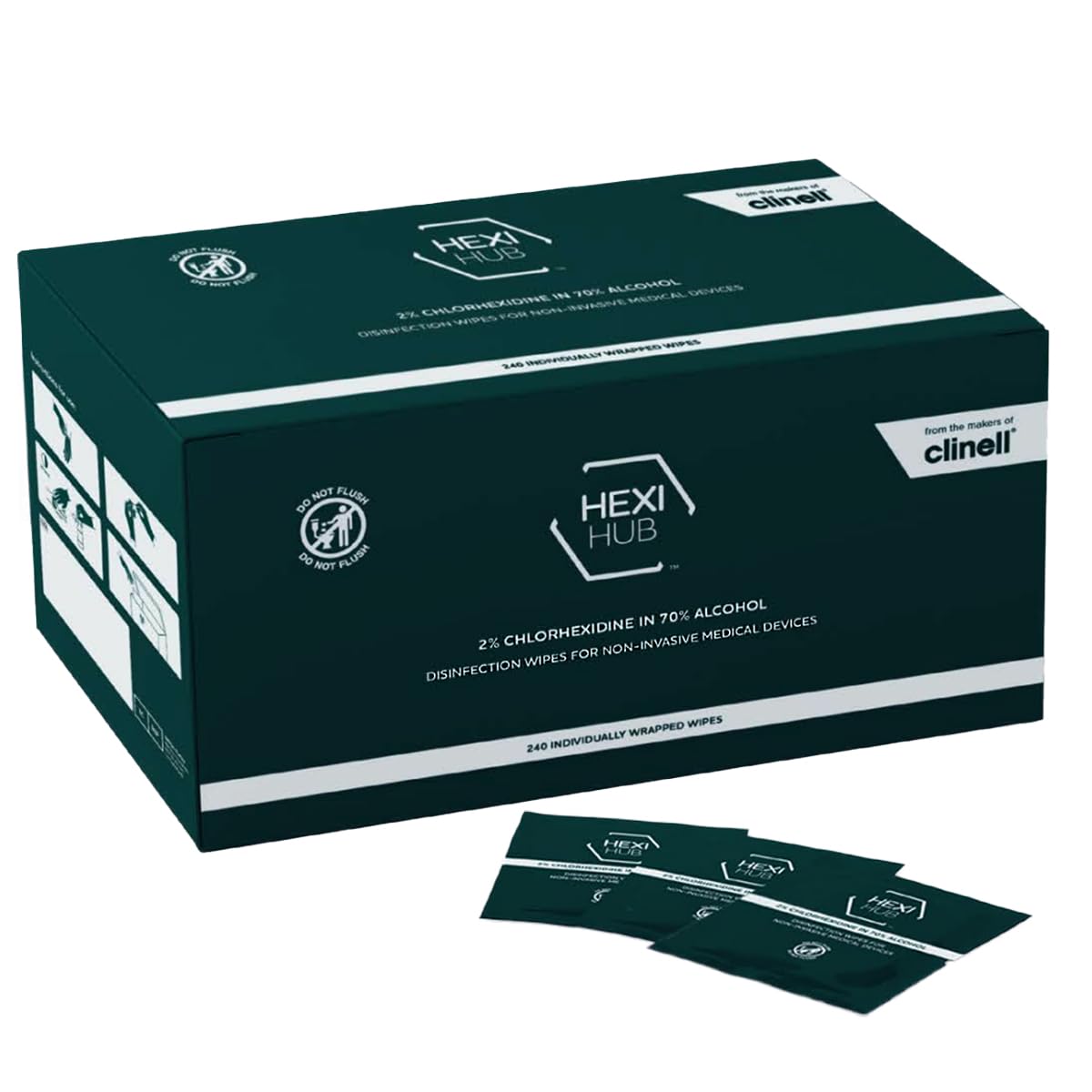 Clinell Hexi Hub 2% Chlorhexidene Wipes - Box of 240