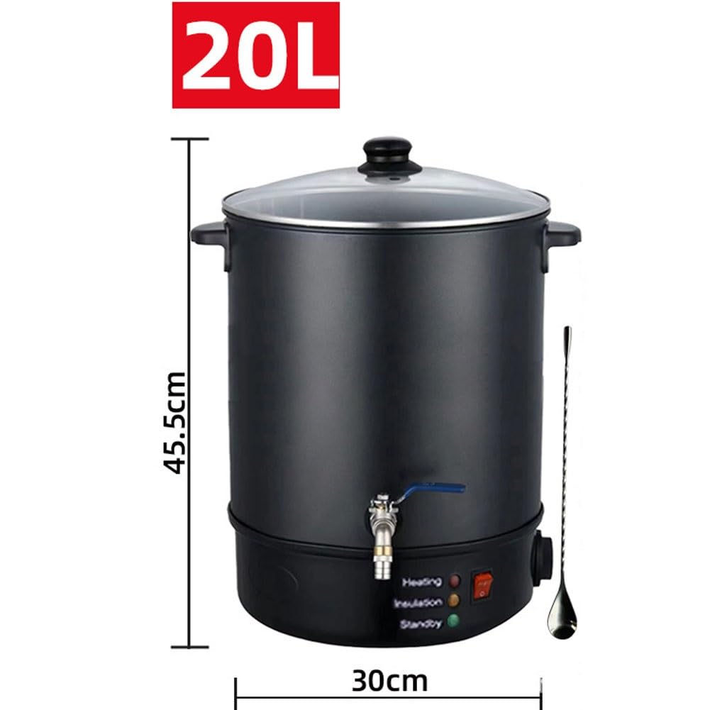 Elektryczny topielnik do wosku o mocy 1100 W, Tygiel do topienia wosku do świec, Zestaw do samodzielnego robienia świec, Pojemnik do topienia wosku z regulacją temperatury 24–110°C do projektów(20L)