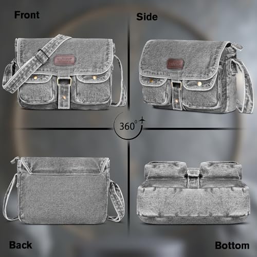 Image of ZAINTO Eco-Friendly Denim Messenger Sling Bag for Men & Women - Upcycled Sustainable Fashion, Durable & Stylish Crossbody Bag