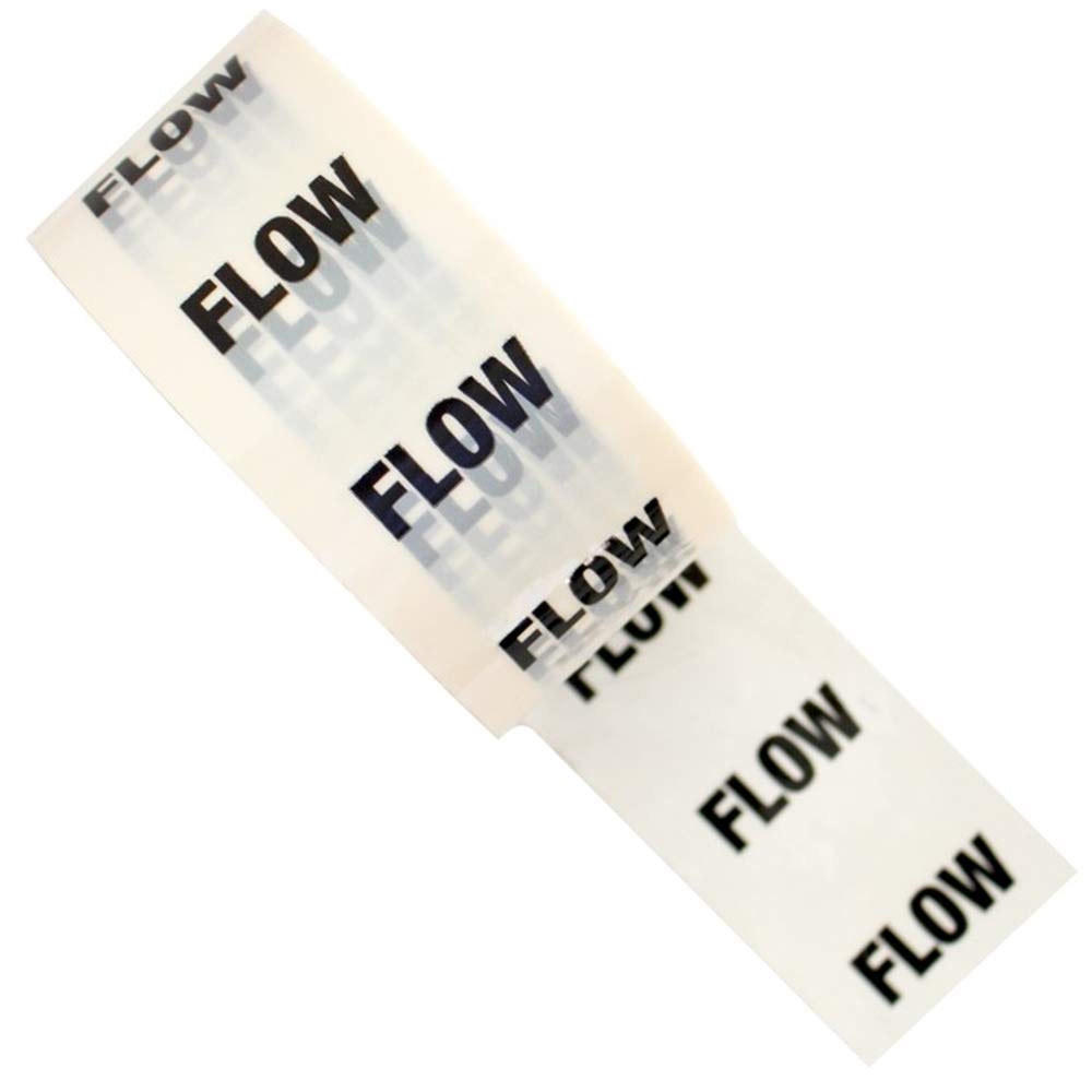 Flow - White Printed Pipe Identification (ID) Tape