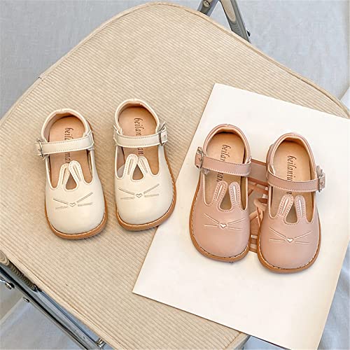 Toddler Little Girls Leather Rabbit Shoes Anti Slip Lightweight Sandals Fashion Summer Princess (A, 12 Little Kids)3