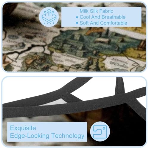 4 Pieces Map Block Balaclava Ski Mask, Motorcycle UV Protector Scarf, Summer Cooling Neck Gaiter for Men/Women4