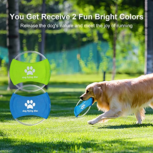 Exeeinpth 2 Pack Dog Flying Disc, Doy Toys Glow In The Dark Flying Saucer, Led Lights Flying Disc Dog Sport Toy, Soft Rubber Pet Disk Toy For Throwing, Catching, Grabbing Flying Toy For Dogs #TOP1