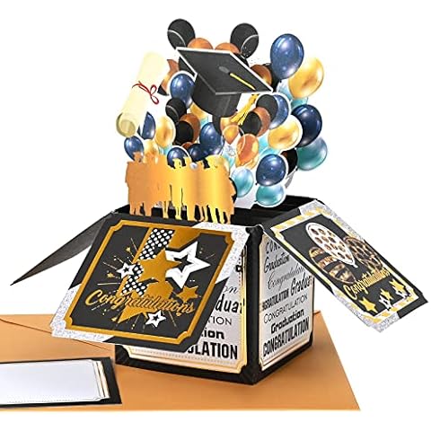 3D Graduation Pop Up Card - Giiffu Graduation Card, Popup Graduation Card, Greeting Card for Graduation, 3D Graduation Card, with Envelope, Graduation, Celebration, Gift for Graduating Students Cover