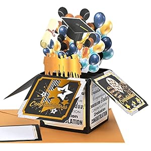 Giiffu 3D Graduation Pop Up Card Graduation Card, Popup Graduation Card, Greeting Card for Graduation, 3D Graduation…