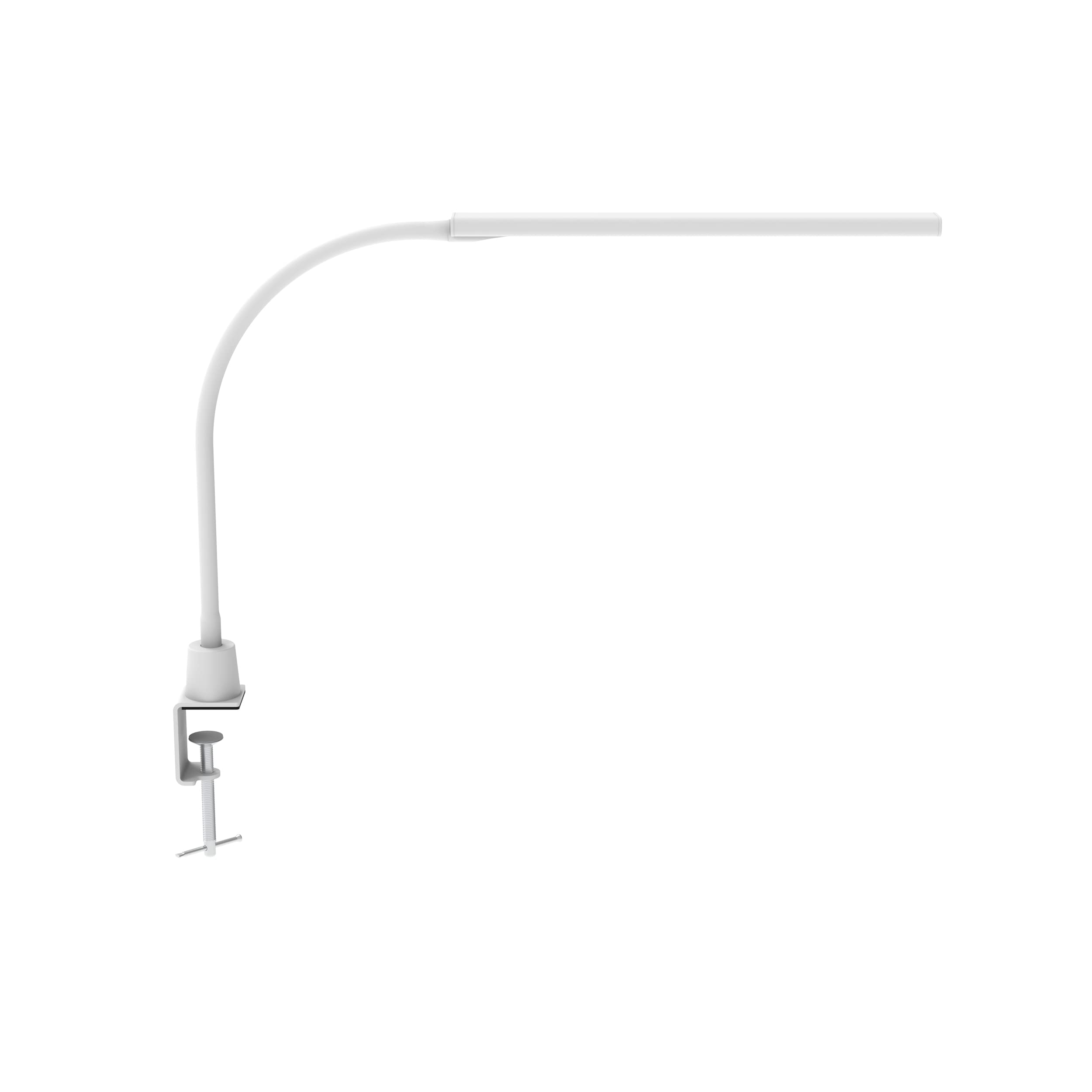 MAUL Lampe de bureau MAULpirro LED dimmable blanche à pince | éclairage chaleureux, commande tactile intuitive, bras orientable, fixation gain de place, source remplaçable