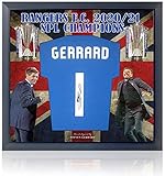 gerrard trikot liverpool Grafisches Passepartout British Sports Museum Steven Gerrard Rangers F.C. Trikot SPL Champions Präsentation AFTAL COA