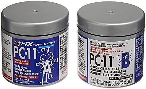 PC-Products PC-11 Epoxy Adhesive Paste, Two-Part Marine Grade, 1/2lb in Two Cans, Off White 80115