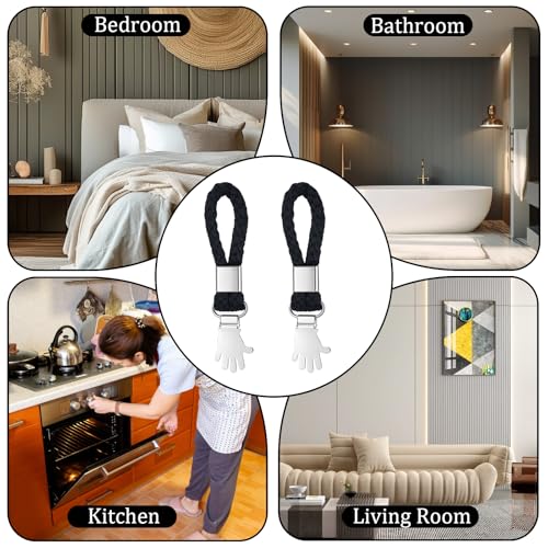 Xelsluthe 6 Stück Aufhänger für Handtücher Handtuchaufhänger Ohne Nähen mit Schlaufen Handtuch Clips Zum Aufhängen Handtuchhalter Clips Zum Von Häusern Schränken Und Badezimmern (Schwarz)