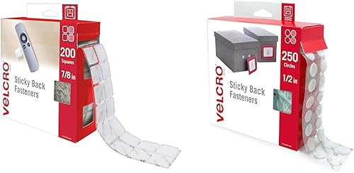 VELCRO Brand Cuadrados de montaje + puntos VELCRO Brand con adhesivo