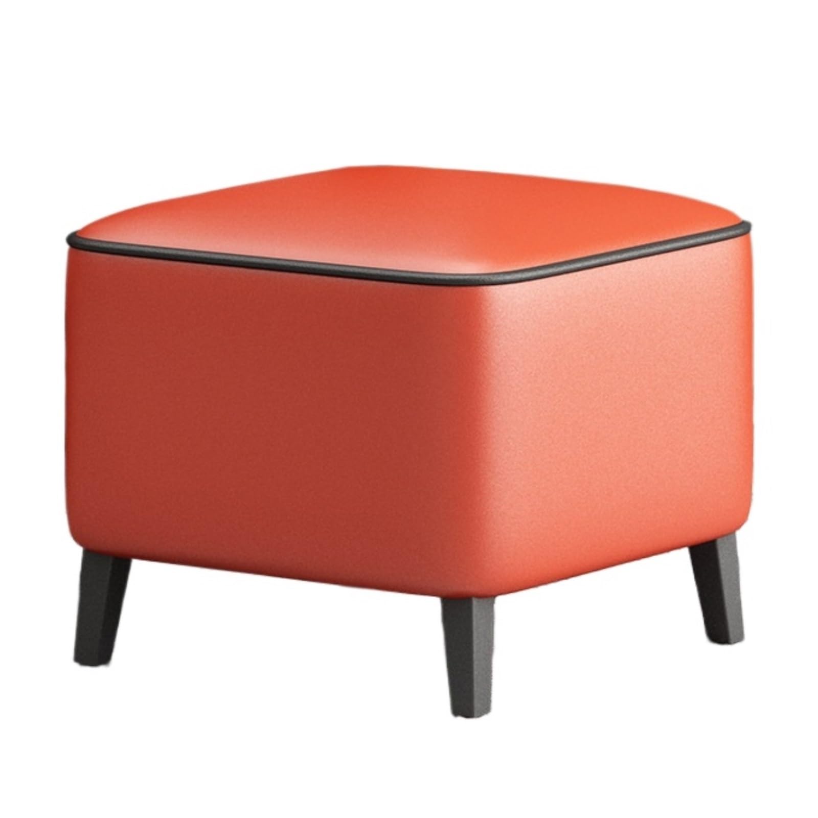 Podnóżki Do Salonu Nowoczesny Minimalistyczny Kwadratowy Podnóżek Z Miękkim Skórzanym Siedziskiem I Pufą Pufa(Oranje)