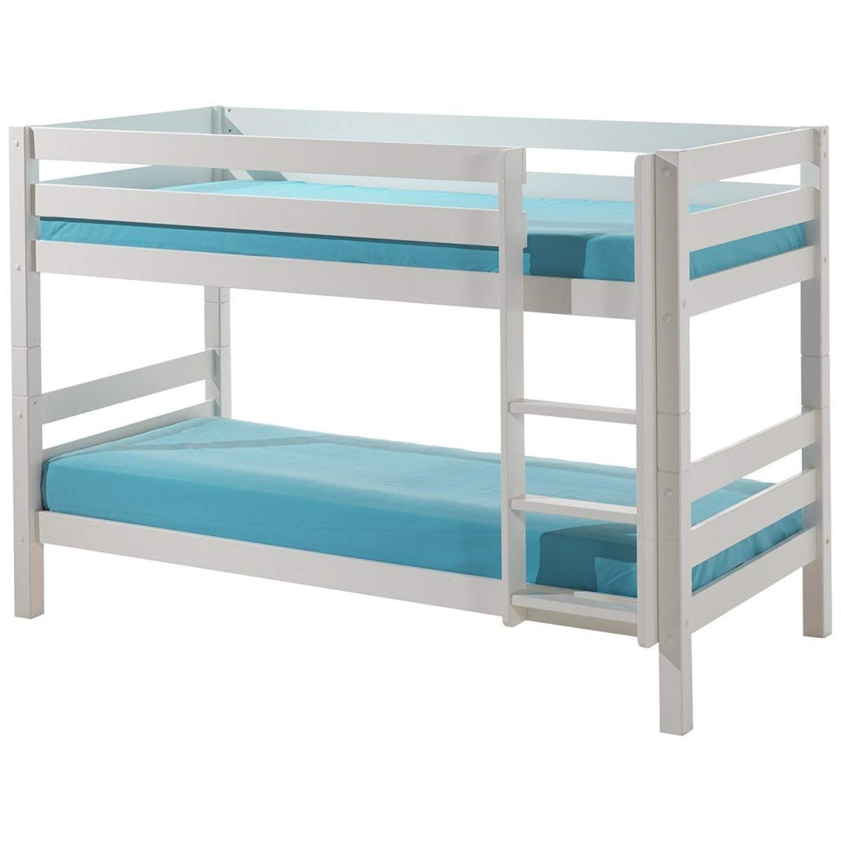 Vipack Pino Bunk Bed in white, showing both upper and lower bunks.