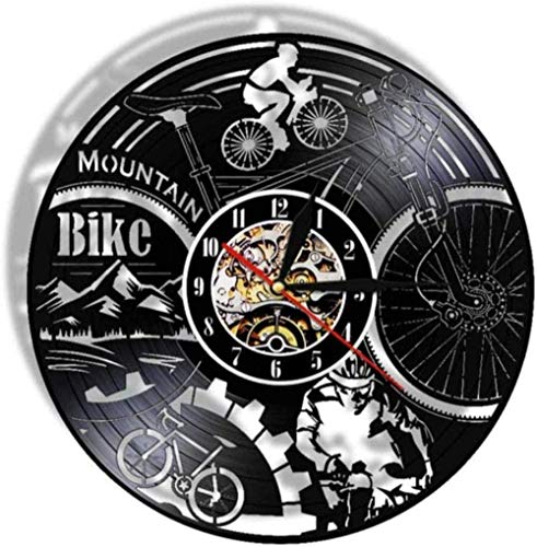 Vinyl Wanduhr Mountainbike 3D dekorative LED   Fernbedienung Adventure Bike Wanduhr Vinyl-No-Led-No-LED