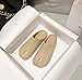 Tabi Shoes Leather Split Toe Cute Slip On For Women Girls - Retro Trendy Casual Slippers Comfortable Walking Lightweight Loafers Female Solid All-Match for Daily Wear Beach Travel Standing All Day (Beige,7)