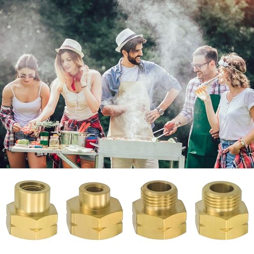 VZU 4 Stück Gasflaschen Adapter Set Europa, Euro-Füllset, Gasflasche Adapter zum Befüllen Deutscher Gasflaschen im Ausland, Messing Gasflaschenadapter, Nummeriert D1-D4