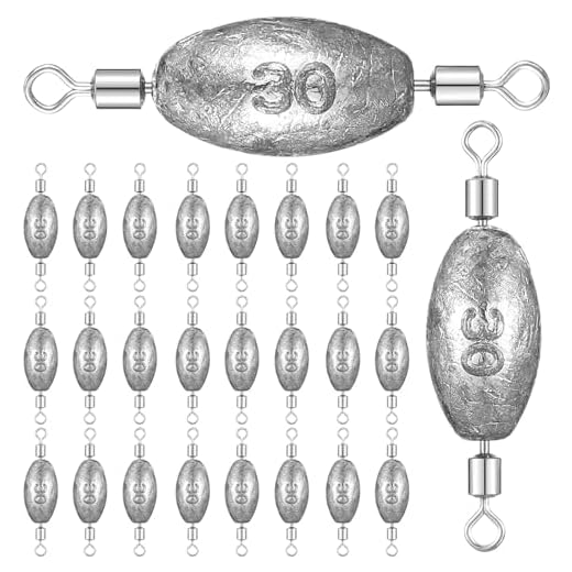 24 Pcs Fishing Weights Set with Swivels
