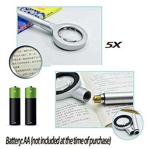 Loupe 5X légère 8 LED intégrées magnificateur maniable facile à utiliser - 5