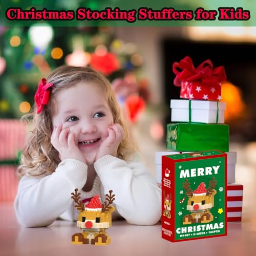 Image of Christmas Reindeer Building Micro Blocks Set Compatible with Lego Christmas Advent Calendar 2026 Stacking New Toys Holiday Present Box New Year Xmas Gifts for Kids and Adults (Reindeer)