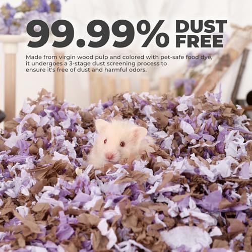 mini&moe Hamster Bedding 25 Liters: Dust-Free and Odor Control Moisture Absorbent Natural Paper Small Pet Bedding - for Guinea Pigs, Hamsters, Rabbits, and Small Animal - Image 3