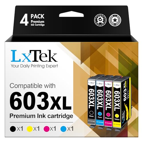 LxTek 603 XL 603XL Multipack Kompatibel für Epson 603 Patronen für Epson xp 3100 druckerpatronen für Expression Home XP-3100 XP 2100 XP 4150 XP 3105 XP 2105 XP 3150 XP 4150 WF 2830 Drucker (4er-Pack)