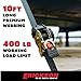 Erickson Pro Series 1in x 10ft Black Retractable Ratcheting Tie-Down Straps, Heavy-Duty Secure Hold, 1500 lb Load Capacity, Pack of 2