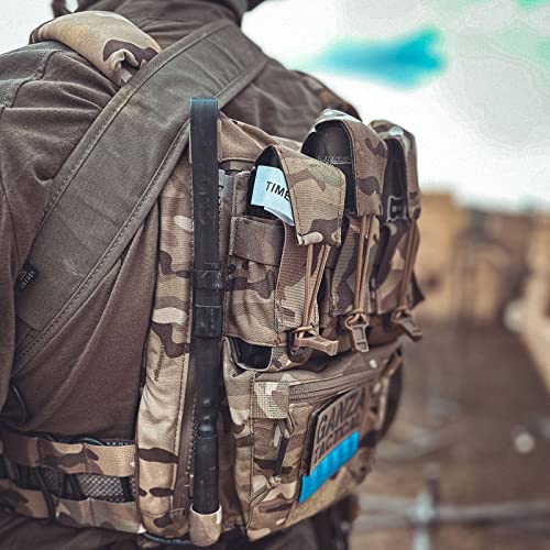 Petac Gear Tactical Molle Vest With Tegris Cummerbund V5 Full Set, Ktar Front Mag Flapzip On Back Panel Banger (Full Set, Multicam) #TOP5